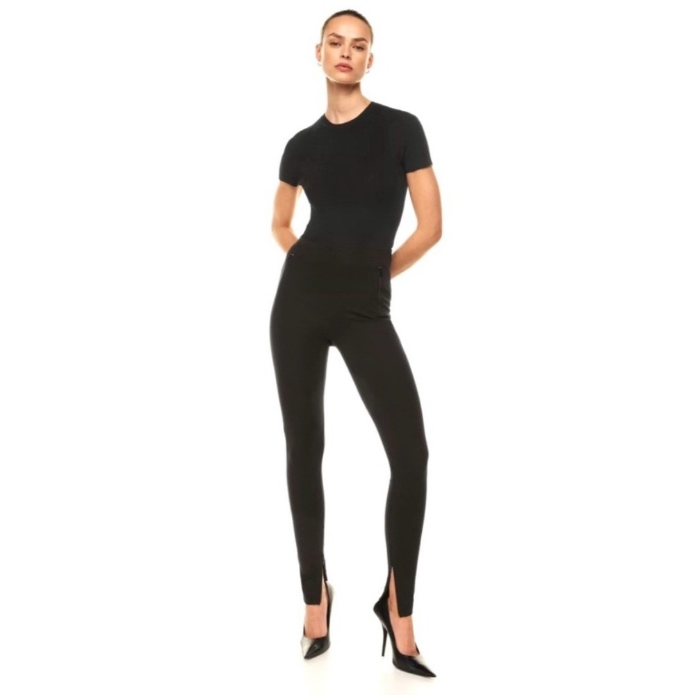 Aritzia Babaton Palisades Legging Black Split Hem Zippers Womens Size 2XS
